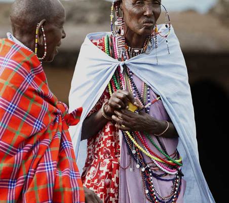 Elderly maasai couple in regalia at special ceremony meet the maasai in safari ©bushtreksafaris