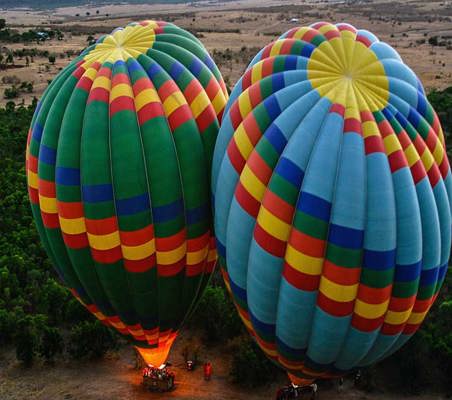 Balloon Safari early morning take off preparations kichwa tembo conservancy Kenya safari #3©bushtreksafaris