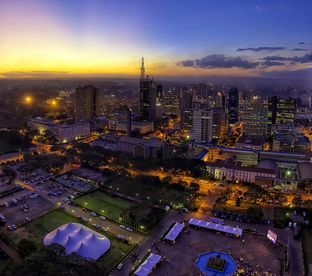 Nairobi city evening skyline